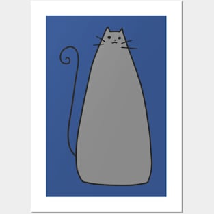 Fat Tall Blue Cat Posters and Art